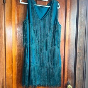 Shein size 3x Teal Fringe Sleeveless Dress